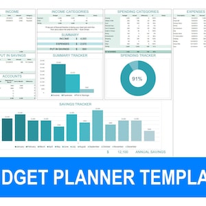 Monthly Budget Planner Book in an Excel Spreadsheet | Great Financial Planner and Expense Tracking Tool