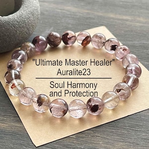 Auralite Bracelet | Master Healer 8mm Crystal Bracelet | Protection, Harmony, Positive Energy | Crown Chakra, Heart Chakra | Healing Crystal