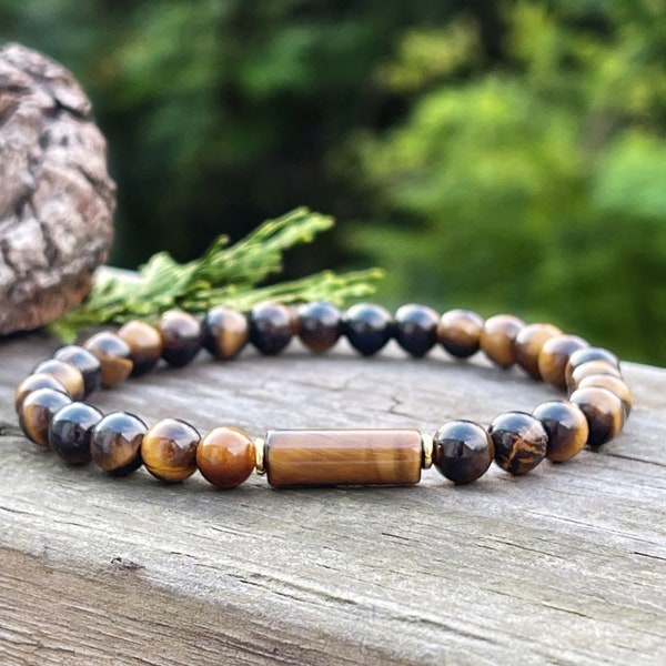 Tiger's Eye Pure Protection Bracelet for Empaths, 6mm Tigers Eye for Root Chakra and Spiritual Protection, Crystal Bracelet, Stretchy