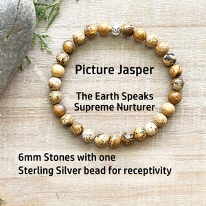 Picture Jasper Bracelet with Sterling Silver