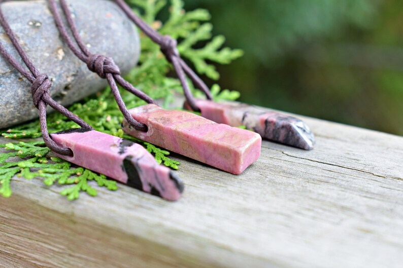 Gemstone Necklace with Adjustable Hemp or Leather Cord Gemstone Necklace with Adjustable Hemp or Leather Cord