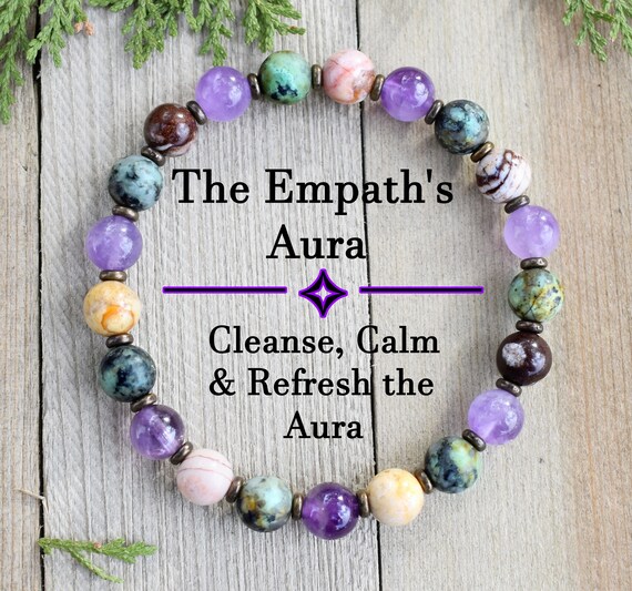 Empath Protection and Support. Gemstone Bracelet of Amethyst - Etsy