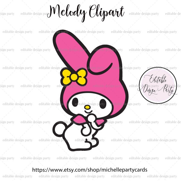 INSTANT DOWNLOAD, Melody Clipart, Melody PNG, Melody Vector, Melody Image, Melody Birthday, Kawaii png, Cute Image, Cute Png