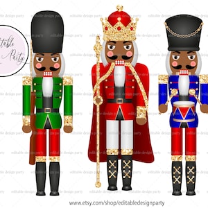 DOWNLOAD INSTANTÂNEO Clipart preto de quebra-nozes, clipart de Natal, clipart afro-americano, clipart de inverno, decoração de quebra-nozes