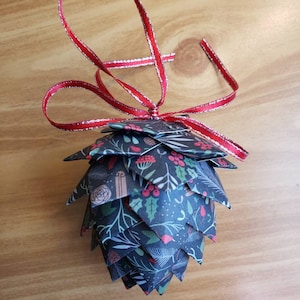 Paper Pinecone - Handmade - Nature Inspired Ornament - Winter Decor - Bowl filler - Nature Lover Decor - Winter Decorations - Rustic Design