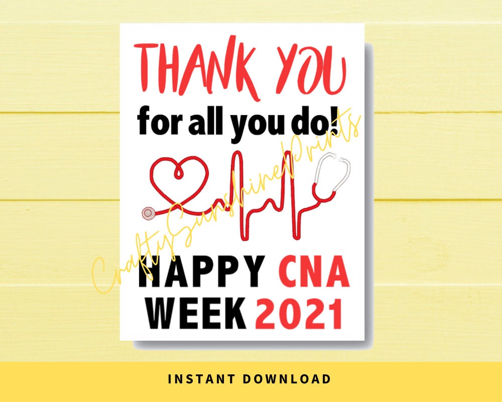 INSTANT DOWNLOAD Happy CNA Week 2021 Poster 8.5x11 Etsy