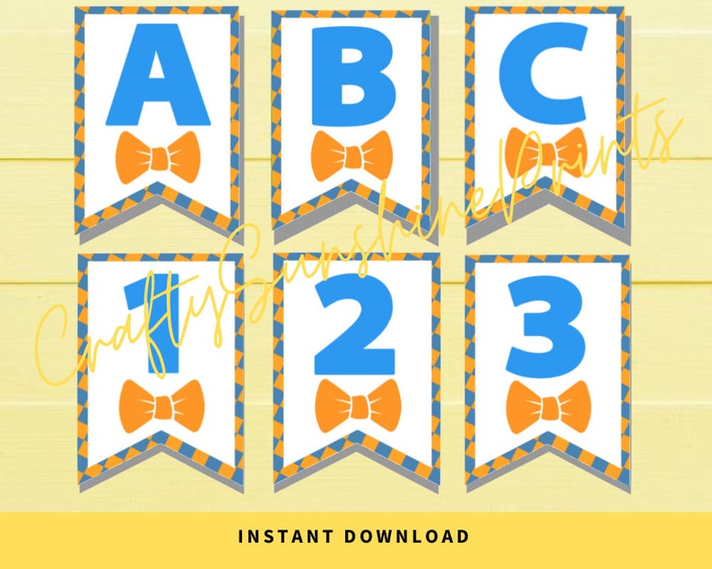 instant download blippi themed printable banner diy banner