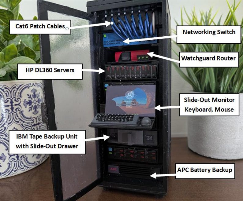 Mini server rack model handmade image 17