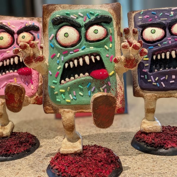 Zombie Pop-tart! handmade / creepy statue / Halloween decorations / Weird thing