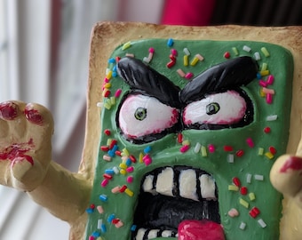 Zombie Pop-tart! handmade / creepy statue / Halloween decorations / Weird thing