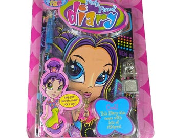 Lisa Frank Diary Peek Proof New in Package Vintage 1990 Y2K Girls with Stickers