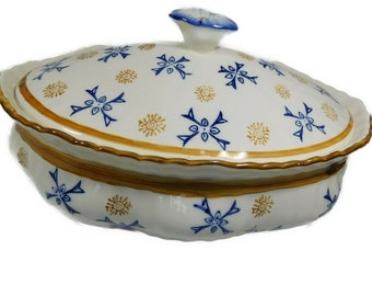 Temptation By Tara Old World Blue Cow Covered Bakeware Mini 10 oz     ✞ 