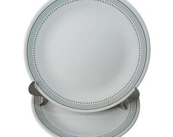 Corelle Mystic Gray Corning 2 Dinner Plates Made in USA 10" Vitrelle Glass