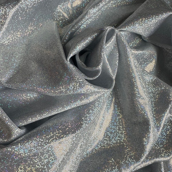 Silver Holographic Mystique Spandex Fabric Strip | Cheer Bow Fabric | 3inx14in strip