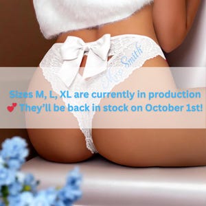 Custom Lace Underwear, Women&#39;s Lace Underwear, Bride Underwear, New Mrs Underwear, Honey Moon Outfit, Bridal Shower Gift Set, Gift for Bride