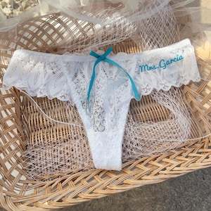 Custom Lace Underwear, Bride Underwear, New Mrs Underwear,Women&#39;s Lace Underwear,  Honey Moon Outfit, Bridal Shower Gift Set, Gift for Bride