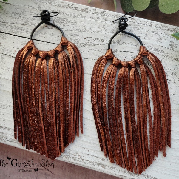 Long Leather Earrings Etsy