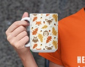 Autumn Mug, Woodland Creatures Mug, Fall Ceramic Mug