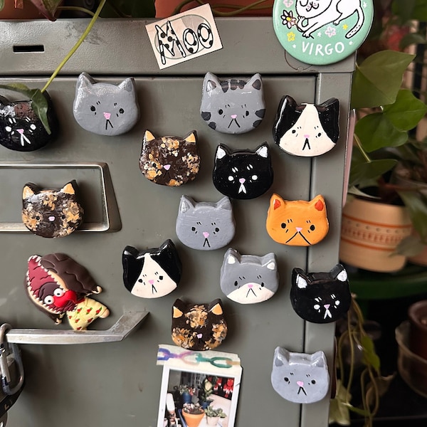 Handmade Clay Cat Magnet