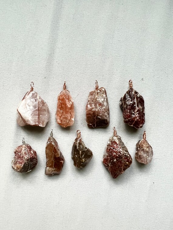 Red Calcite Crystal Necklace Australia