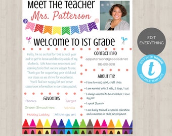 EDITABLE Meet the Teacher Template Teacher Newsletter Back Etsy