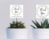 Thank You for Helping Me Grow Teacher Appreciation Gift Topper Green Wreath Succulent Topper EDITABLE Template Instant Download Printable