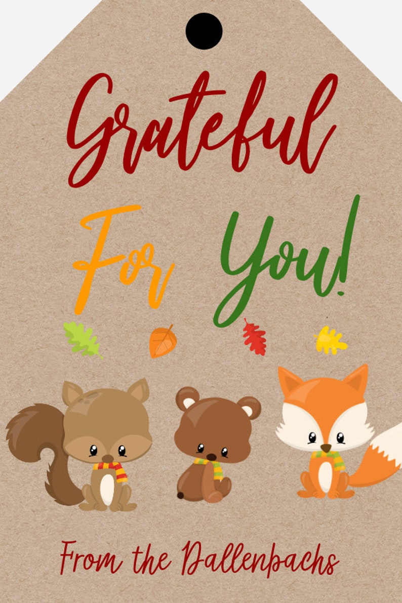 Editable Fall Thankful for You Gift Tag Templates Harvest Gratitude ...