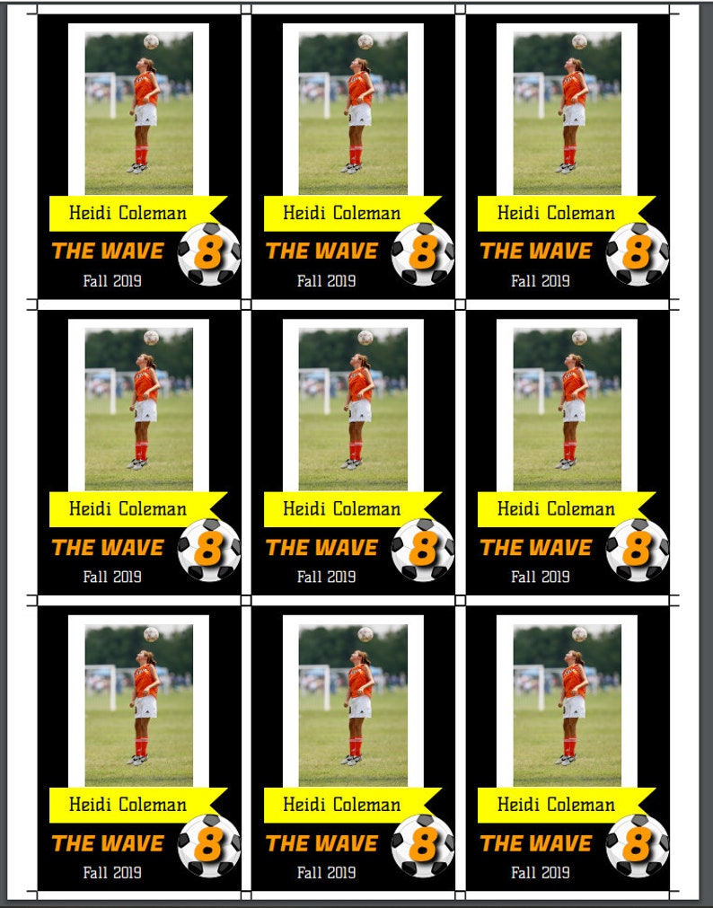 Editable Soccer Player Card Template; 2 Sided Exchange Card, Sports ...