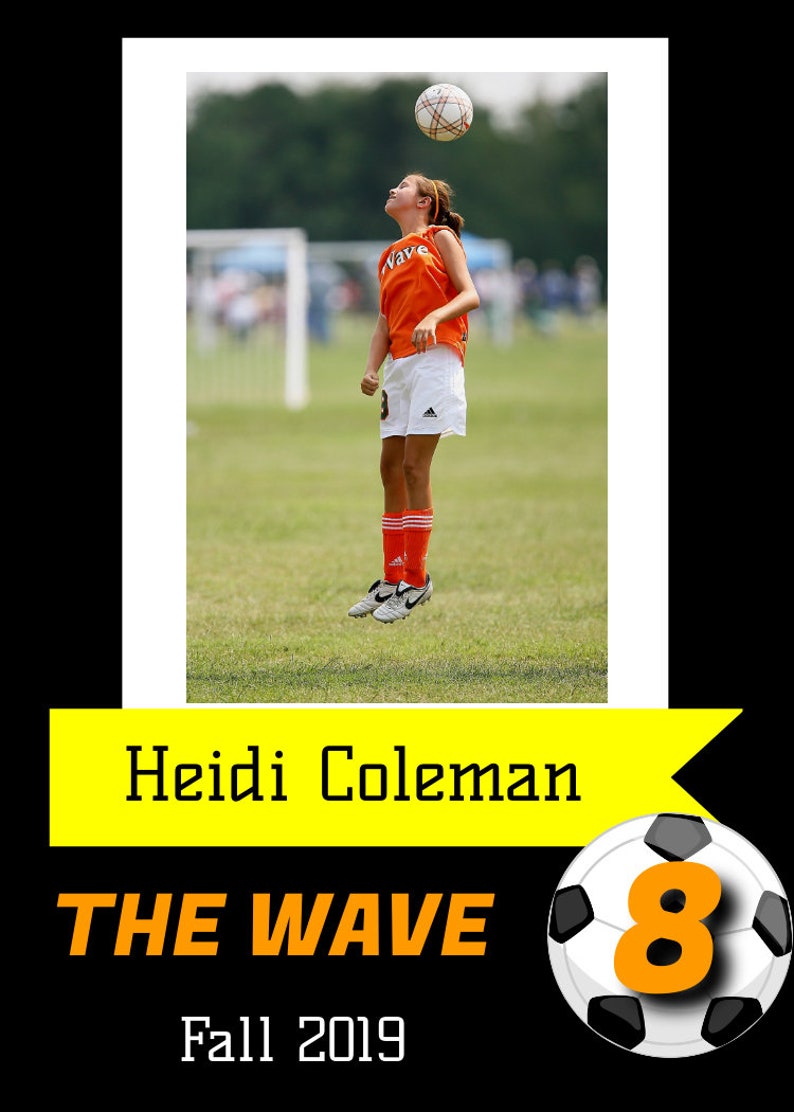 Editable Soccer Player Card Template; 2 Sided Exchange Card, Sports ...