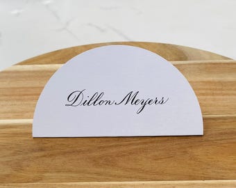 Half Moon Tented Place Cards - Calligraphy Place Card - Wedding Place Card - Handwritten Place Cards - Place Card - Escort Card - Name Card