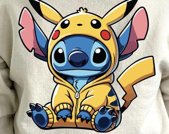 Cute Stitch PNG, Clipart Images, Cute sleeping stitch digital design PNG file for sublimation, High Resolution, Instant Digital PNG Download