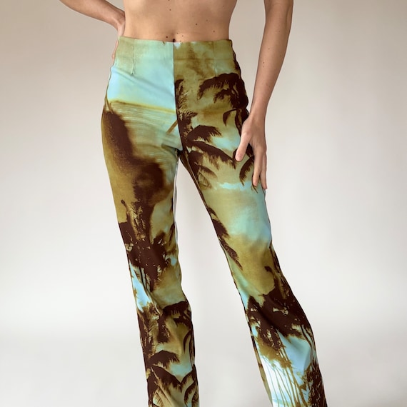 2000s Tropical Print Pants (M) - image 1