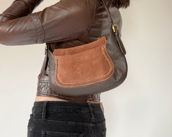 2000s Suede & Leather Shoulder Bag