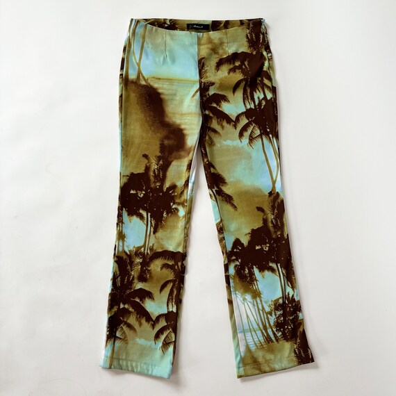 2000s Tropical Print Pants (M) - image 2