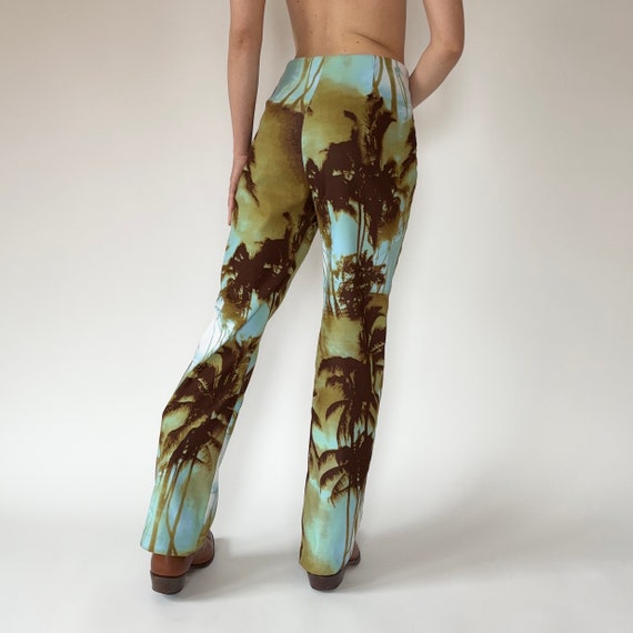 2000s Tropical Print Pants (M) - image 3