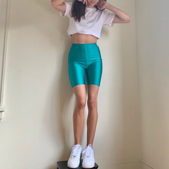 Vintage 1980s Aqua Biker Shorts