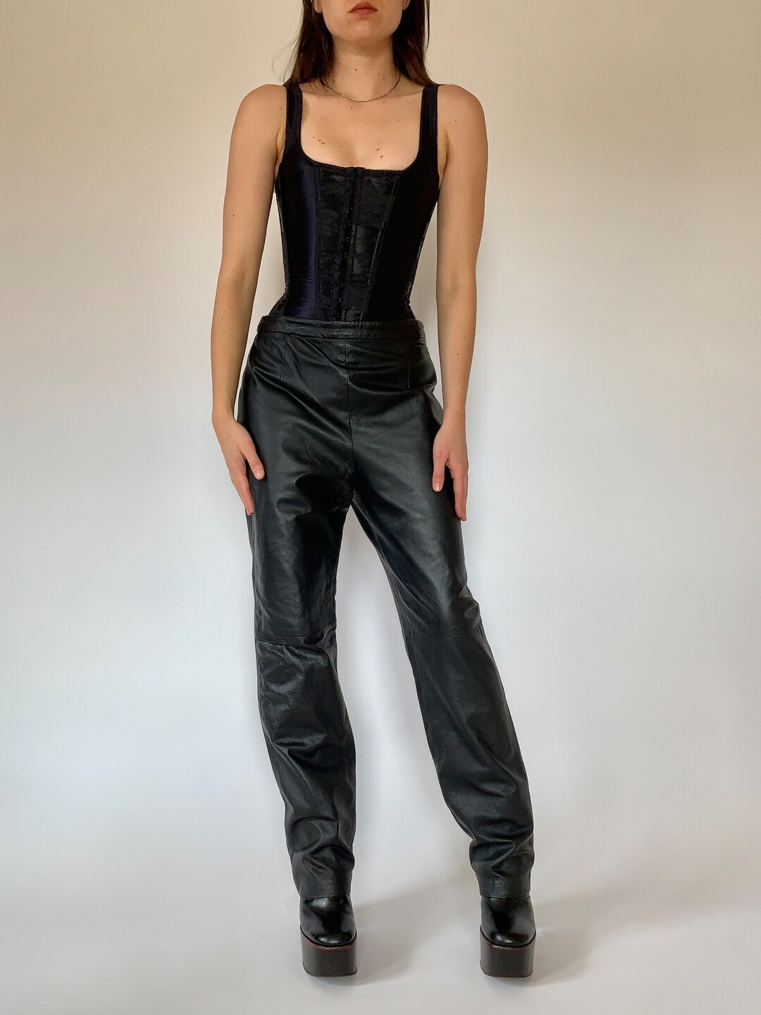Vintage Leather Pants - Women's S
