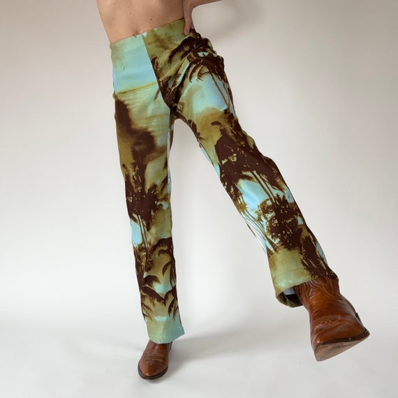 2000s Tropical Print Pants (M) - image 8