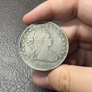 1797 Liberty Flowing Hair American US United States Dollar Silver color - Historical Silver Coin