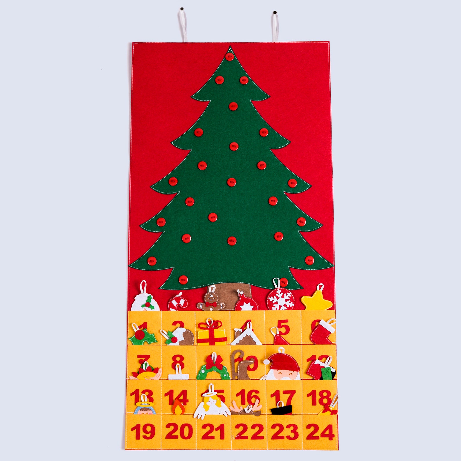 Fabric advent calendar with pockets Hanging advent Calendar Etsy