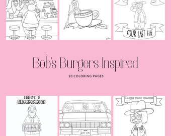 20 Bob's Burgers Inspired Digital Coloring Pages VOL 5