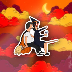 Bob’s Burgers Inspired Bob and Linda Witch Sticker