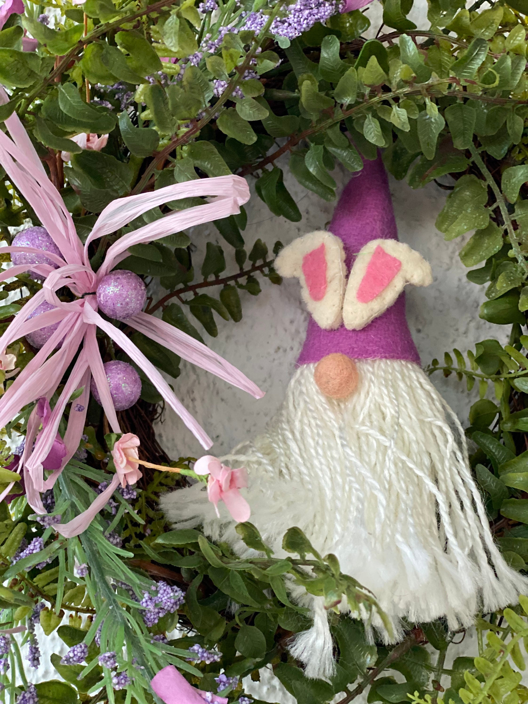 Easter gnome wreath in 3 colors  etsy