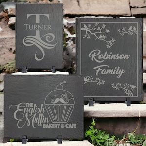 Personalized Custom Laser Engraved on Black Slate | Sentimental Keepsake | Anniversary, Wedding or Birthday Gift |