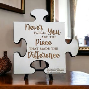 Custom Retirement Puzzle Piece Gift for Boss, Coworker, Teacher: Thoughtful Farewell & Goodbye Present with Personalization