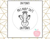 Personalised merit stamp - On Point - 28mm - great for the classroom