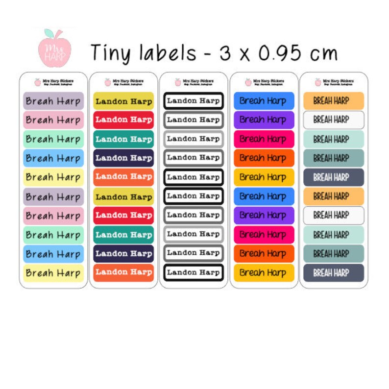 Tiny Labels 3 x 0.95cm great for labelling 110 labels | Etsy