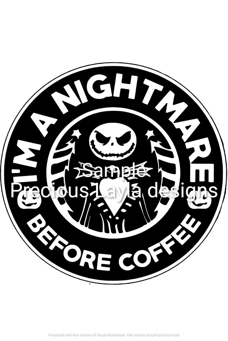 Download I'm a nightmare before coffee INSTANT DOWNLOAD svg jpg | Etsy