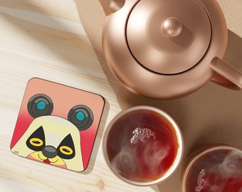 KH Kooma Panda Hardboard Back Coaster -SINGLE-