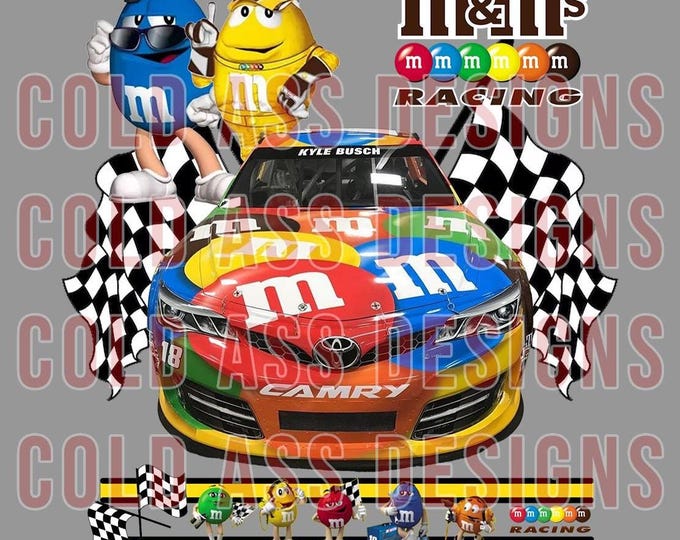 Featured listing image: Race Design M&M nascar lover png dtf dtg sublimation canvas